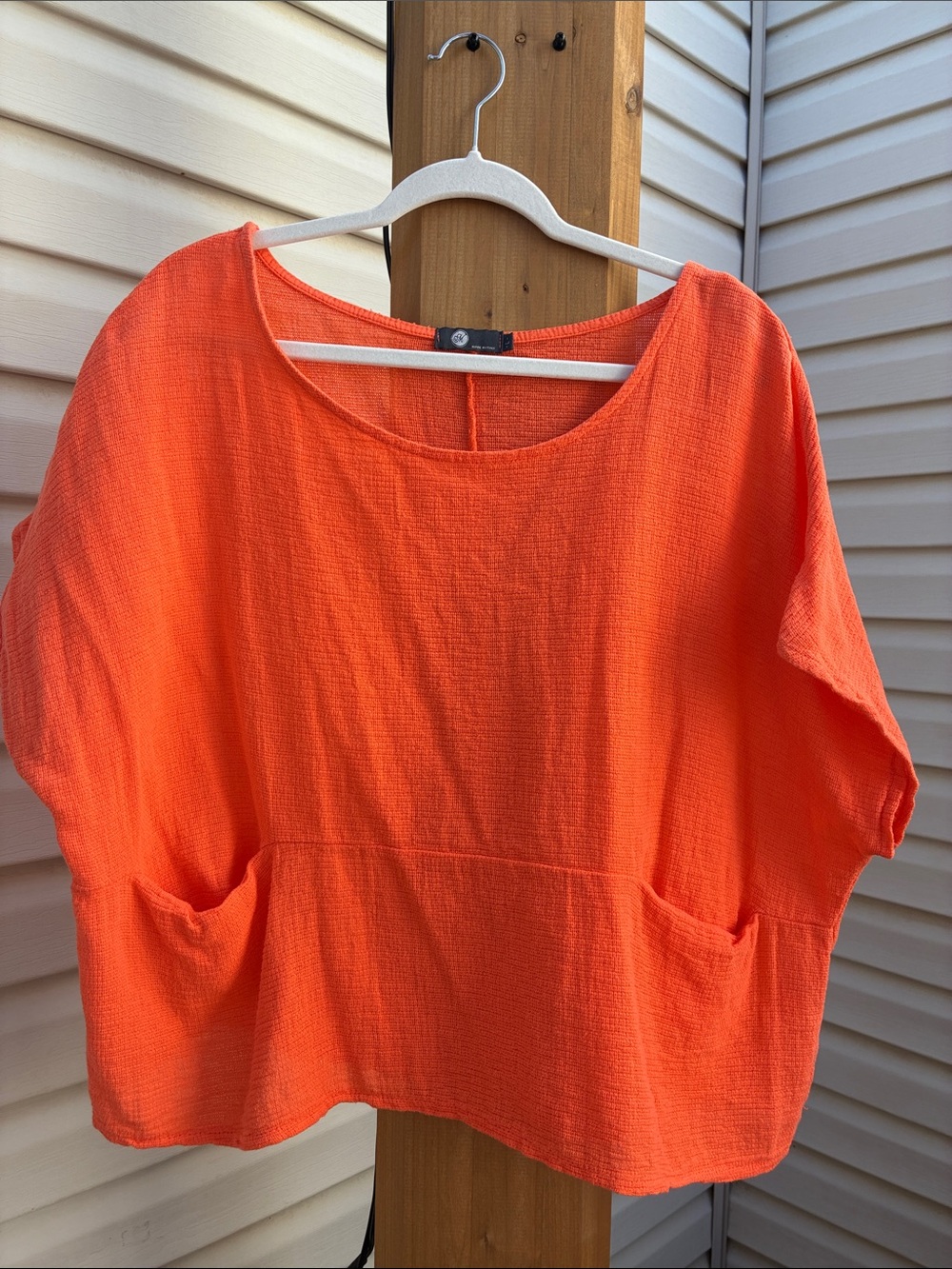 Bright Orange Women's Scoop Neck Relaxed Top size L